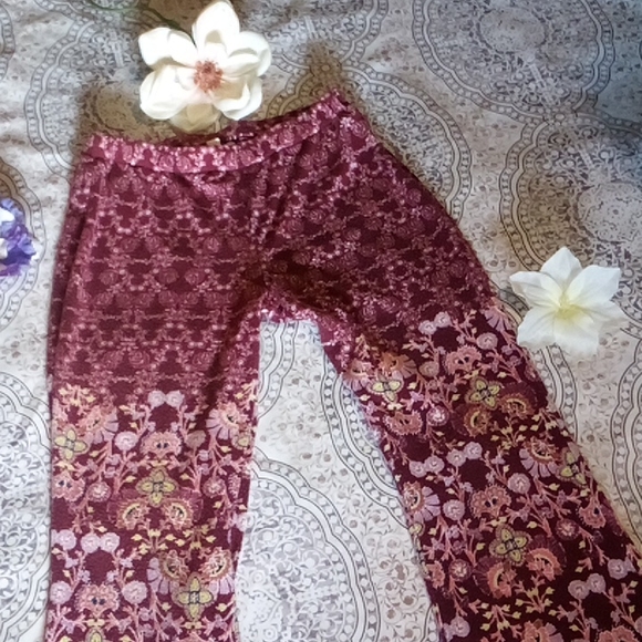 - "Love Fire" boho print  flare pants - Picture 6 of 15
